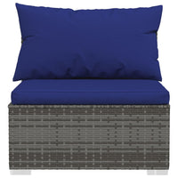 Thumbnail for 8-tlg. Garten-Lounge-Set mit Kissen Poly Rattan Grau