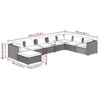 Thumbnail for 8-tlg. Garten-Lounge-Set mit Kissen Poly Rattan Grau