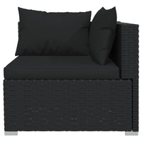 Thumbnail for 9-tlg. Garten-Lounge-Set mit Kissen Poly Rattan Schwarz