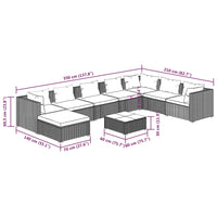 Thumbnail for 9-tlg. Garten-Lounge-Set mit Kissen Poly Rattan Schwarz