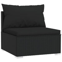 Thumbnail for 8-tlg. Garten-Lounge-Set mit Kissen Poly Rattan Schwarz