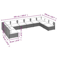 Thumbnail for 10-tlg. Garten-Lounge-Set mit Kissen Poly Rattan Schwarz