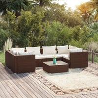 Thumbnail for 7-tlg. Garten-Lounge-Set mit Kissen Poly Rattan Braun