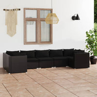 Thumbnail for 7-tlg. Garten-Lounge-Set mit Kissen Poly Rattan Schwarz