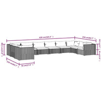 Thumbnail for 10-tlg. Garten-Lounge-Set mit Kissen Poly Rattan Grau