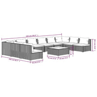 Thumbnail for 11-tlg. Garten-Lounge-Set mit Kissen Poly Rattan Schwarz