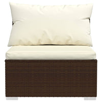 Thumbnail for 9-tlg. Garten-Lounge-Set mit Kissen Braun Poly Rattan