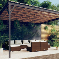 Thumbnail for 9-tlg. Garten-Lounge-Set mit Kissen Braun Poly Rattan
