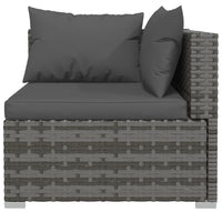 Thumbnail for 12-tlg. Garten-Lounge-Set mit Kissen Grau Poly Rattan