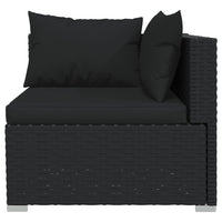 Thumbnail for 13-tlg. Garten-Lounge-Set mit Kissen Schwarz Poly Rattan