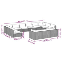 Thumbnail for 13-tlg. Garten-Lounge-Set mit Kissen Schwarz Poly Rattan