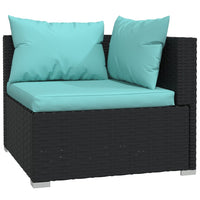 Thumbnail for 4-tlg. Garten-Lounge-Set mit Kissen Poly Rattan Schwarz