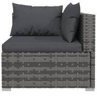 Thumbnail for 4-tlg. Garten-Lounge-Set mit Kissen Poly Rattan Grau