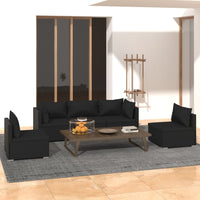 Thumbnail for 5-tlg. Garten-Lounge-Set mit Kissen Poly Rattan Schwarz