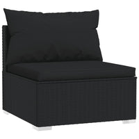Thumbnail for 8-tlg. Garten-Lounge-Set mit Kissen Poly Rattan Schwarz