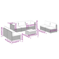 Thumbnail for 8-tlg. Garten-Lounge-Set mit Kissen Poly Rattan Schwarz