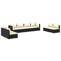 Thumbnail for 8-tlg. Garten-Lounge-Set mit Kissen Poly Rattan Schwarz