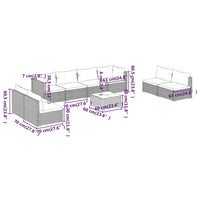 Thumbnail for 9-tlg. Garten-Lounge-Set mit Kissen Poly Rattan Braun