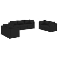Thumbnail for 7-tlg. Garten-Lounge-Set mit Kissen Poly Rattan Schwarz