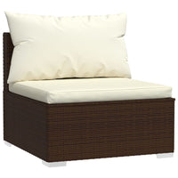 Thumbnail for 7-tlg. Garten-Lounge-Set mit Kissen Poly Rattan Braun