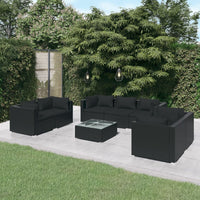 Thumbnail for 8-tlg. Garten-Lounge-Set mit Kissen Poly Rattan Schwarz
