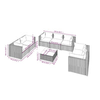 Thumbnail for 8-tlg. Garten-Lounge-Set mit Kissen Poly Rattan Grau