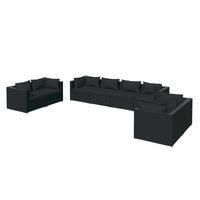 Thumbnail for 8-tlg. Garten-Lounge-Set mit Kissen Poly Rattan Schwarz