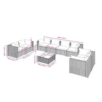 Thumbnail for 9-tlg. Garten-Lounge-Set mit Kissen Poly Rattan Braun