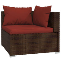 Thumbnail for 9-tlg. Garten-Lounge-Set mit Kissen Poly Rattan Braun