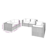 Thumbnail for 6-tlg. Garten-Lounge-Set mit Kissen Poly Rattan Braun