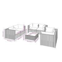 Thumbnail for 7-tlg. Garten-Lounge-Set mit Kissen Poly Rattan Braun