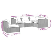 Thumbnail for 5-tlg. Garten-Lounge-Set mit Kissen Poly Rattan Braun