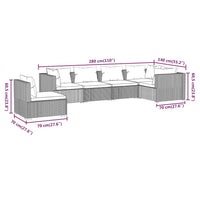 Thumbnail for 6-tlg. Garten-Lounge-Set mit Kissen Poly Rattan Grau