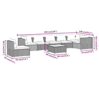Thumbnail for 8-tlg. Garten-Lounge-Set mit Kissen Poly Rattan Schwarz
