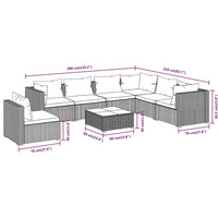 Thumbnail for 8-tlg. Garten-Lounge-Set mit Kissen Poly Rattan Schwarz