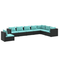 Thumbnail for 8-tlg. Garten-Lounge-Set mit Kissen Poly Rattan Schwarz