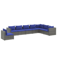 Thumbnail for 8-tlg. Garten-Lounge-Set mit Kissen Poly Rattan Grau