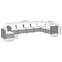 Thumbnail for 8-tlg. Garten-Lounge-Set mit Kissen Poly Rattan Grau