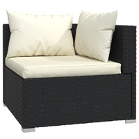 Thumbnail for 8-tlg. Garten-Lounge-Set mit Kissen Schwarz Poly Rattan