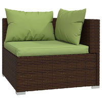 Thumbnail for 11-tlg. Garten-Lounge-Set mit Kissen Braun Poly Rattan