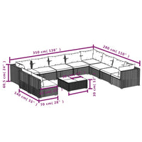 Thumbnail for 11-tlg. Garten-Lounge-Set mit Kissen Braun Poly Rattan