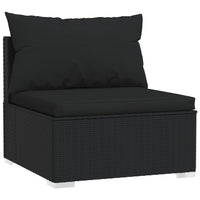 Thumbnail for 7-tlg. Garten-Lounge-Set mit Kissen Schwarz Poly Rattan