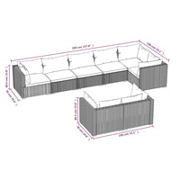 Thumbnail for 8-tlg. Garten-Lounge-Set mit Kissen Braun Poly Rattan