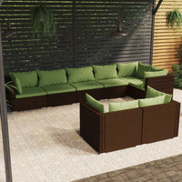 Thumbnail for 8-tlg. Garten-Lounge-Set mit Kissen Braun Poly Rattan