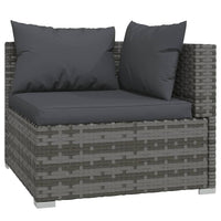 Thumbnail for 8-tlg. Garten-Lounge-Set mit Kissen Grau Poly Rattan