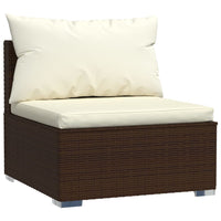 Thumbnail for 9-tlg. Garten-Lounge-Set mit Kissen Poly Rattan Braun