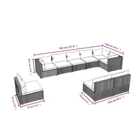 Thumbnail for 9-tlg. Garten-Lounge-Set mit Kissen Poly Rattan Braun