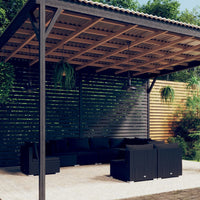 Thumbnail for 9-tlg. Garten-Lounge-Set mit Kissen Poly Rattan Schwarz