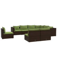 Thumbnail for 9-tlg. Garten-Lounge-Set mit Kissen Poly Rattan Braun
