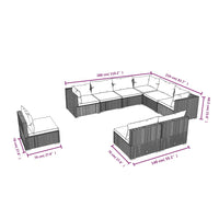 Thumbnail for 9-tlg. Garten-Lounge-Set mit Kissen Poly Rattan Braun